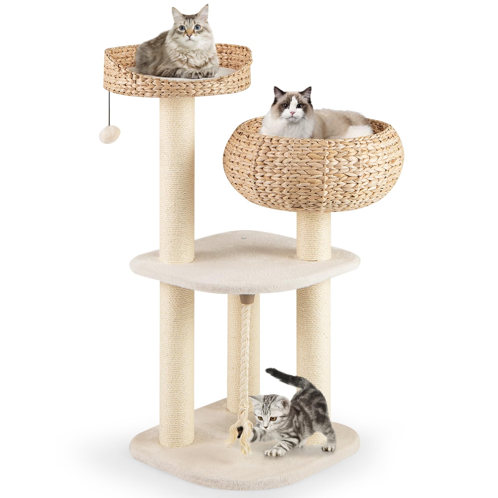 Tangkula Cute Cat Tree Tower for Indoor Cats